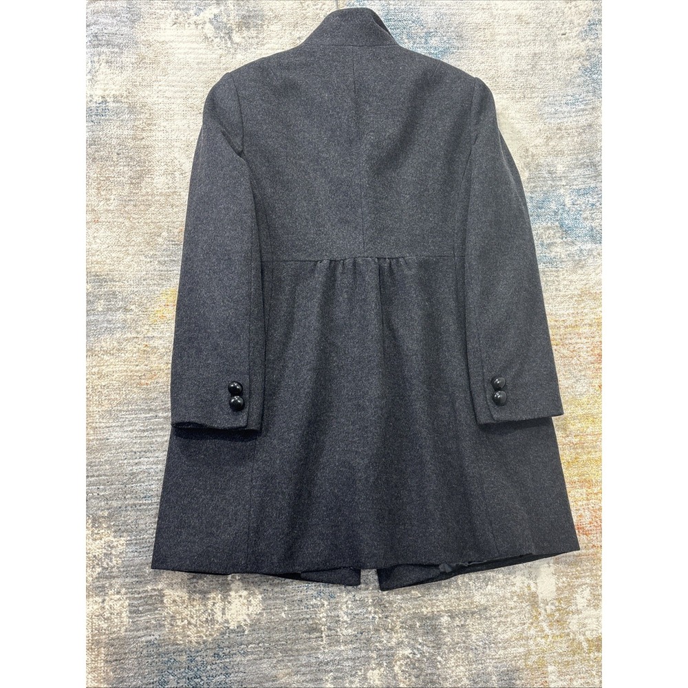 Vintage Jonathan Michael Women's Lambswool Herringbone Overcoat Gray Long Coat - Picture 11 of 11